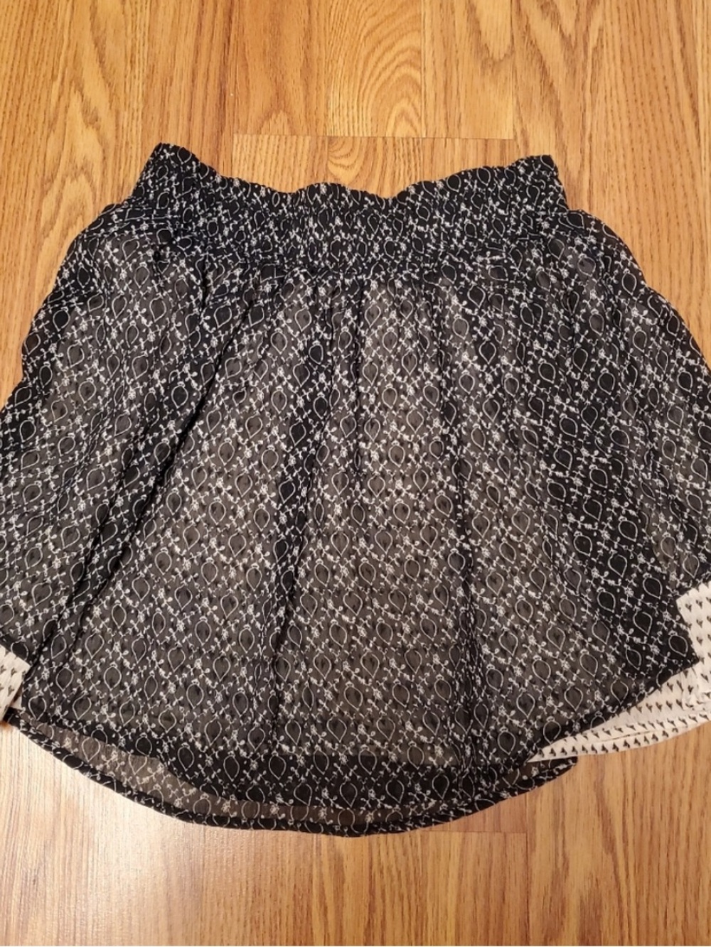Converse Black & White Patterned Mini Skirt